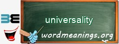 WordMeaning blackboard for universality